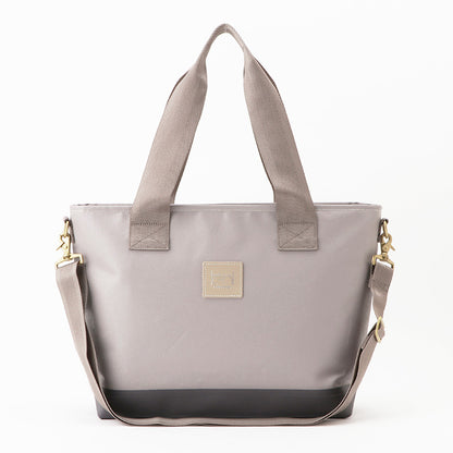 【KEVIN】グレー別売り2WAYナイロンベルト（幅3.8cm）を装着したトートバッグの正面